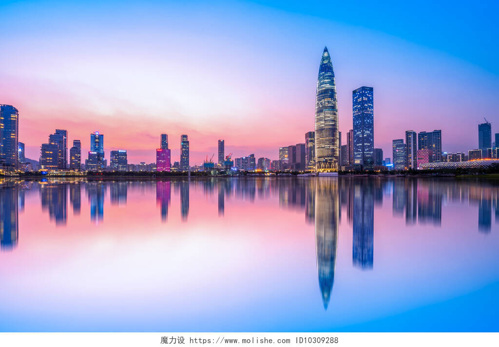 深圳市天际线与建筑景观夜景